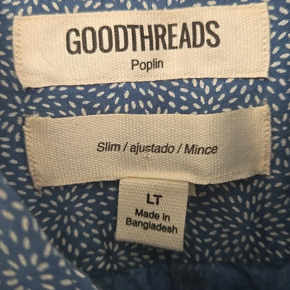 Goodthreads Blue & White Print Shirt - Picture 4 of 9